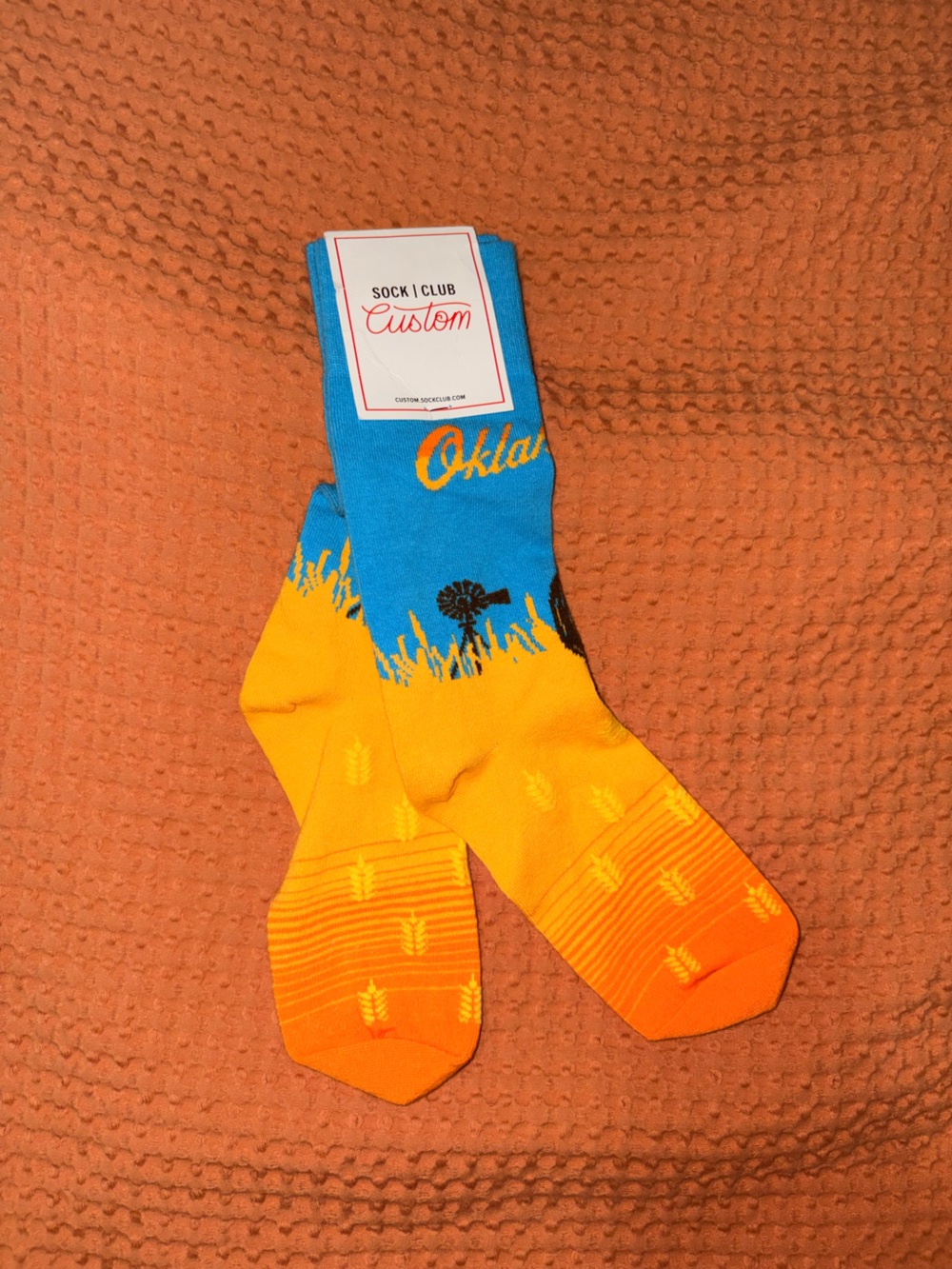 Sock Club Custom Socks- Oklahoma Theme Crew Socks